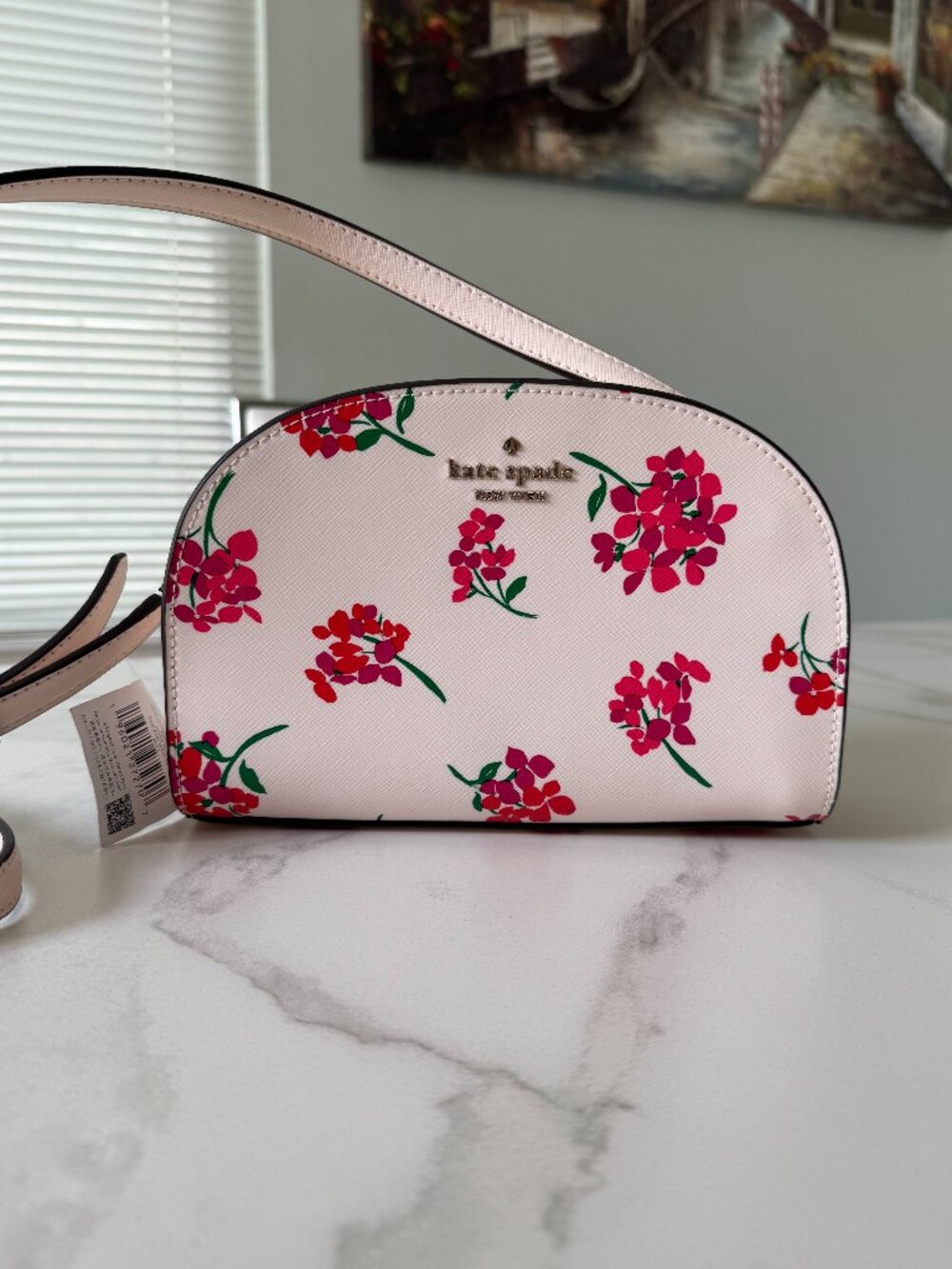 NWT Kate Spade Perry Dome Pink Floral Saffiano Crossbody Bag